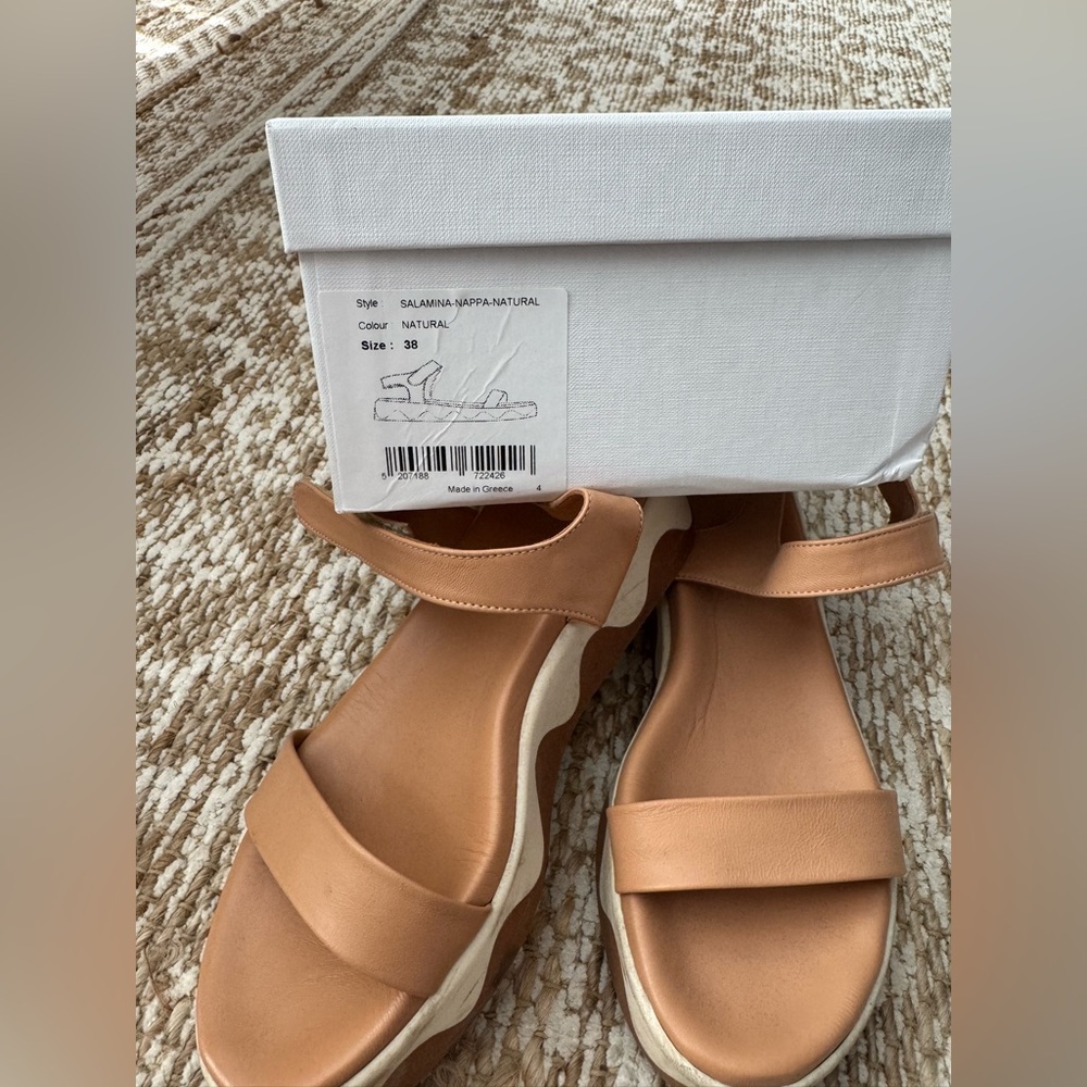 Ancient Greek Sandals Salamina Nappq Natural Sandals Sz 8 - Picture 13 of 13